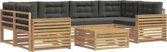 vidaXL Conjunto De Sof&aacute;s De Exterior 7 Uds. Blanco Y Antracita Vidaxl