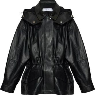 Iro Parka in pelle Groove - - Jackets - Donna - Nero - XS