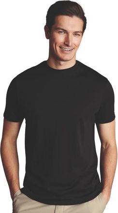 CHARLES TYRWHITT Cotton Jersey Short Sleeve Tyrwhitt Tee in Black at Nordstrom, Size X-Large