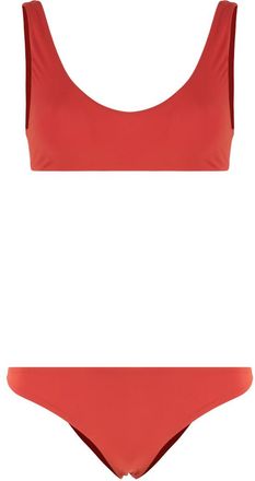 Lido Red Solid Swimwear