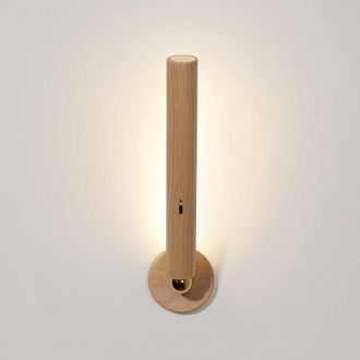 OEM Aplique De Pared Led De Madera Para Interiores, Recargable Por Usb, Interruptor T&aacute;ctil Magn&eacute;tico, Aplique De Pared De Madera Giratorio 360&deg; Port&aacute;til, 