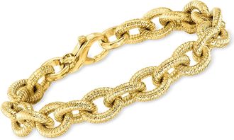 Ross-Simons Italian 14kt Yellow Gold-Plated Oval-Link Bracelet