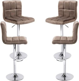 Regalos Miguel Regalos Miguel - Packs Taburetes Cocina - Pack 4 Taburetes Casper Terciopelo - Gris Claro