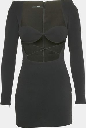 Alex Perry Black Crepe Cut -Out Mini Dress