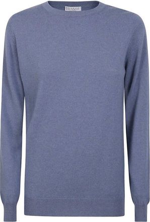 Brunello Cucinelli Blue Wool Crewneck Sweater, Size XXS