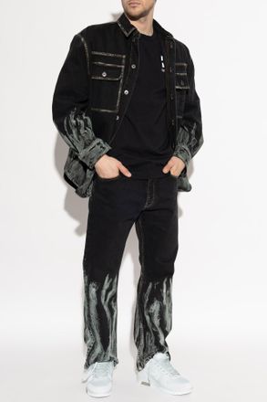 Off-white T-shirt With Printed Logo, Mens, Black