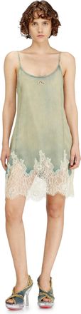 Diesel Mini dress in lace denim - Dresses - Woman - Blue