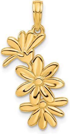 Diamond2Deal 14k Yellow Gold Polished Floral Pendant