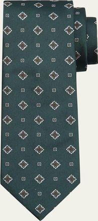 Brioni Mens Medallion Silk Tie