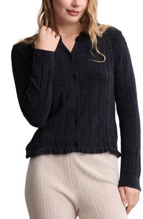 Barefoot Dreams CozyChic Lite Cable Knit Cardigan in Black at Nordstrom Rack, Size X-Small