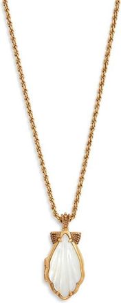 Kendra Scott Alexa Locket Pendant Short Necklace in Vintage Gold Ivory at Nordstrom