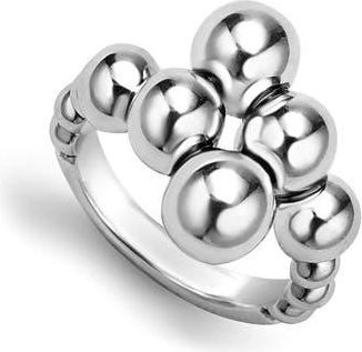 Lagos Caviar Bubbly Cross Over Ring in Sterling Silver at Nordstrom, Size 5