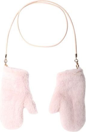 Max Mara Ombrato-F&auml;ustlinge aus Kamel und rosa Seide