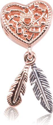 Pandora Openwork Heart & Two Feathers Dreamcatcher Charm