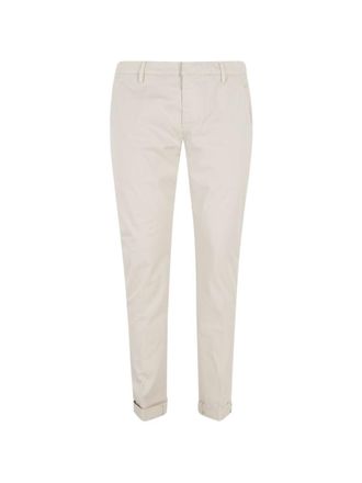 Dondup Beige Slim Fit Turn-Up Trousers