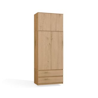 Topeshop Malwa Ss-90 Armario Con M&oacute;dulo Superior, Roble Artisan, Para Vestidor, Dormitorio