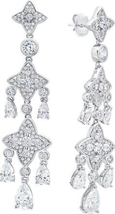 Crislu Silver 4.34Mm Pearl Cz Earrings