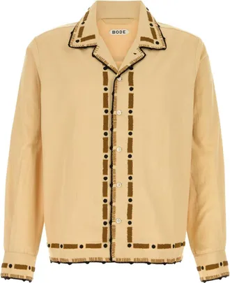 Bode Beige Cotton Beaded Ryegrass Shirt