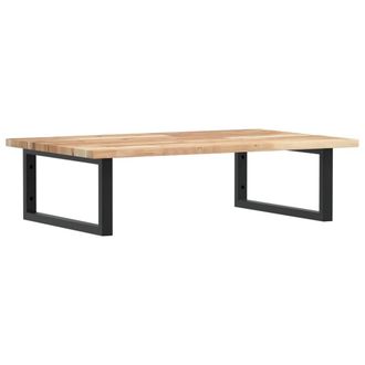 Berkfield Home Basin Shelf Wall Mounted Steel & Solid Wood Acacia in Brown