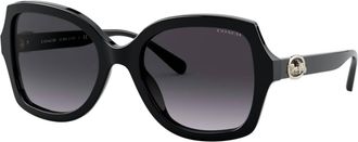 Coach Womens Hc8295 L1147 Sunglasses In Black With Gray Gradient