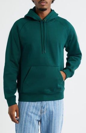 Carhartt Work in Progress Chase Fleece Hoodie in Dark Fir /Gold at Nordstrom Rack, Size X-Small