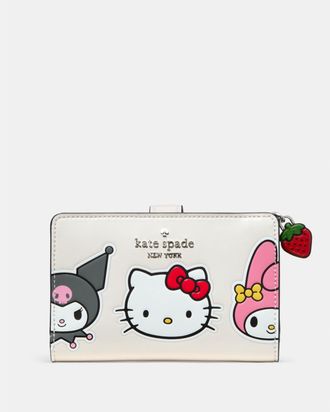 Kate Spade New York Womens Hello Kitty X Ksny New York Friends Medium Bifold Wallet - Multicolour Leather - One Size