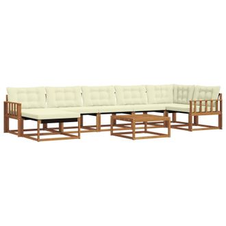 vidaXL Conjunto De Sof&aacute;s De Exterior Con Coj&iacute;n 22 Pcs Natural Y Crema Vidaxl