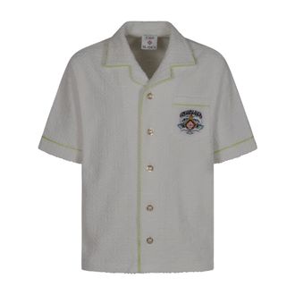 Casablanca Towelling Monogram Shirt - male - Casablanca - Short Sleeve Shirts - White - S - Shirts