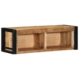 Berkfield Home TV Cabinet 80x30x25 cm Solid Rough Wood Mango in Brown | Size: 80 x 30 x 25 cm