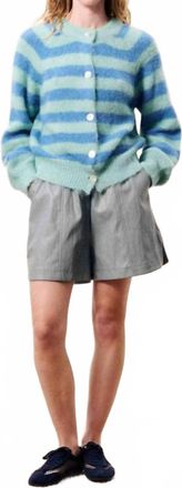FRNCH Beauford Striped Cardigan In Azur Sky Blue