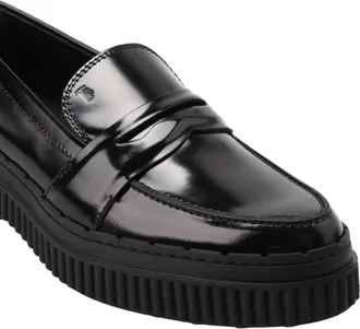 Tod's Metallic Leather Maxi Sole Loafer - Black