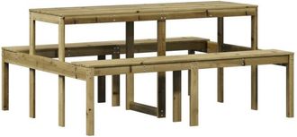 vidaXL Mesa De P&iacute;cnic Madera Pino Impregnada 160x134x75 Cm Vidaxl