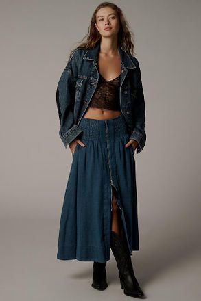 Maeve The Tommie Zip-Front Midi Skirt