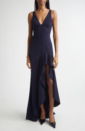 Stella McCartney Frill Gown with Train in Ink at Nordstrom, Size 38