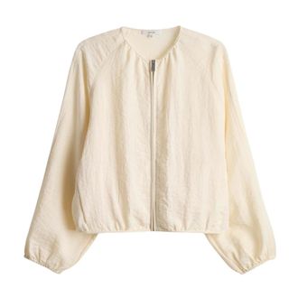 OPUS Bomber Jacket - Dames - Blouses & Shirts - Beige - Maat: L