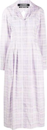 Jacquemus Pink gingham Le Coup De Soleil Valensole shirt dress Size S
