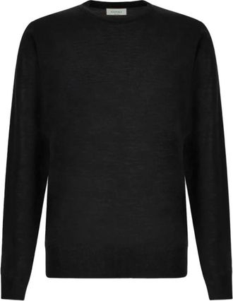 Canali Trui met Ronde Hals van Wol - Heren - Ronde hals truien - Zwart - L - Wol - Truien & Vesten