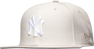 New Era Womens Yankees 59Fifty Fitted Hat - Stone/White Size 7