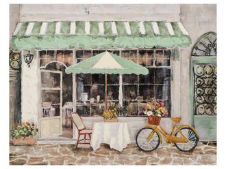 Schubiger M&ouml;bel Bild Strassencafe in Gr&uuml;n