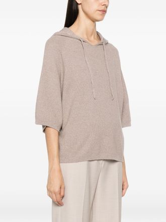 Fabiana Filippi Metallic-Finish Wool-Blend Sweatshirt - Beige