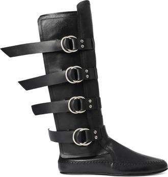 Ann Demeulemeester Siver kniehoge biker boots - Zwart