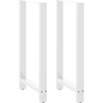 vidaXL Vidaxl Patas De Mesa De Centro Acero Blanco 2 Uds 60x(110-111) Cm