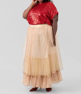 Bl^nk London Tilly Maxi Skirt - Plus In Warm Beige
