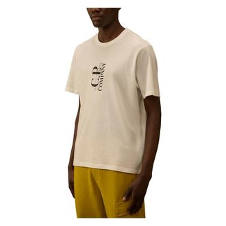 C.P. Company 30/1 Jersey Short Sleeve Printed T-Shirt - male - C.P. Company - T-Shirts - Beige - XL - Tops