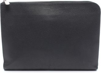 Louis Vuitton Black Leather Clutch Bag Pochette (Pre-Owned)