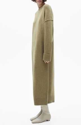 Mango Mariam Long Sleeve Maxi Sweater Dress in Medium Green at Nordstrom Rack, Size 2