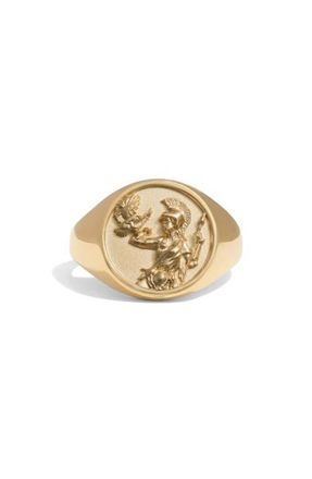 Awe Inspired Goddess Signet Ring in Athena/14K Gold Vermeil at Nordstrom, Size 10