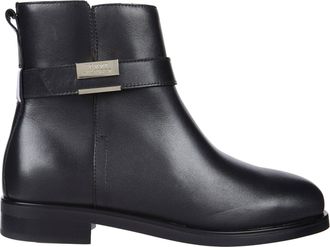 Tommy Hilfiger Black Leather Decorative Belt Boots