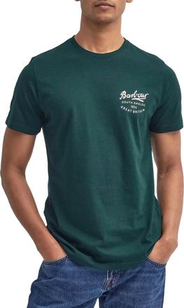 Barbour Mens Script Graphic T-Shirt Seaweed Green (UK, Alpha, S, Regular, Regular, Seaweed)