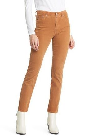 AG - Adriano Goldschmied Mari High Waist Slim Ankle Straight Leg Corduroy Pants in 1 Year Sulfur Canyon Rock at Nordstrom Rack, Size 23